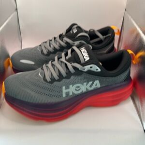Hoka One One Bondi 8.5B Sneakers Athletic Running Shoes Women’s Trainer Gym Grey